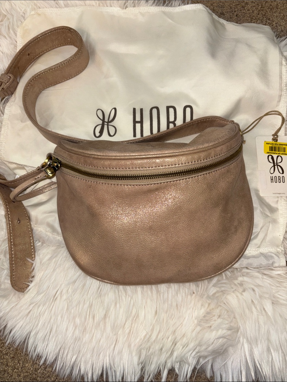 NWT HOBO Gilded Beige Leather Juno Belt Bag